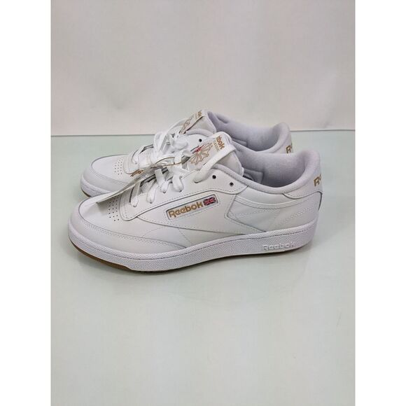 Reebok Club C 85 Men's Size 9 Athletic Sneaker Tennis‎ White/Gold Shoe Trainers